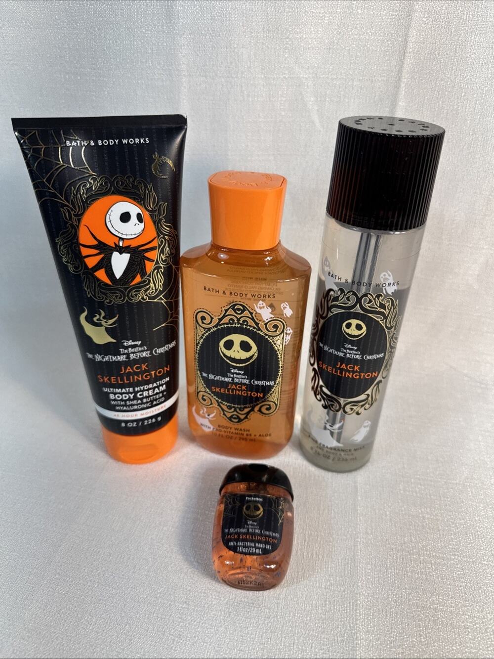 Bath & BodyWorks Jack Skellington Halloween Body Care Set 4 NEW